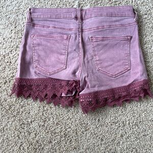 Purple denim shorts with lace trim Altar’d State size 27